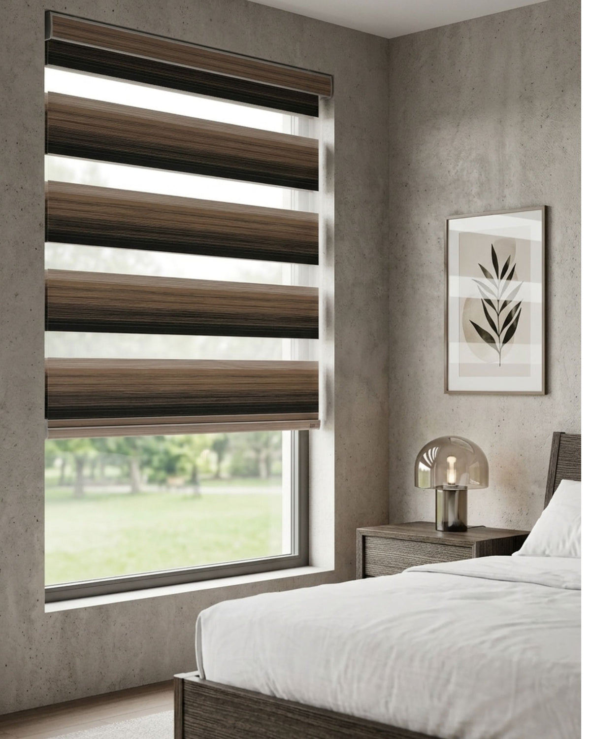 Walnut Zebra Roller Blind
