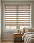 White Oak Zebra Roller Blind