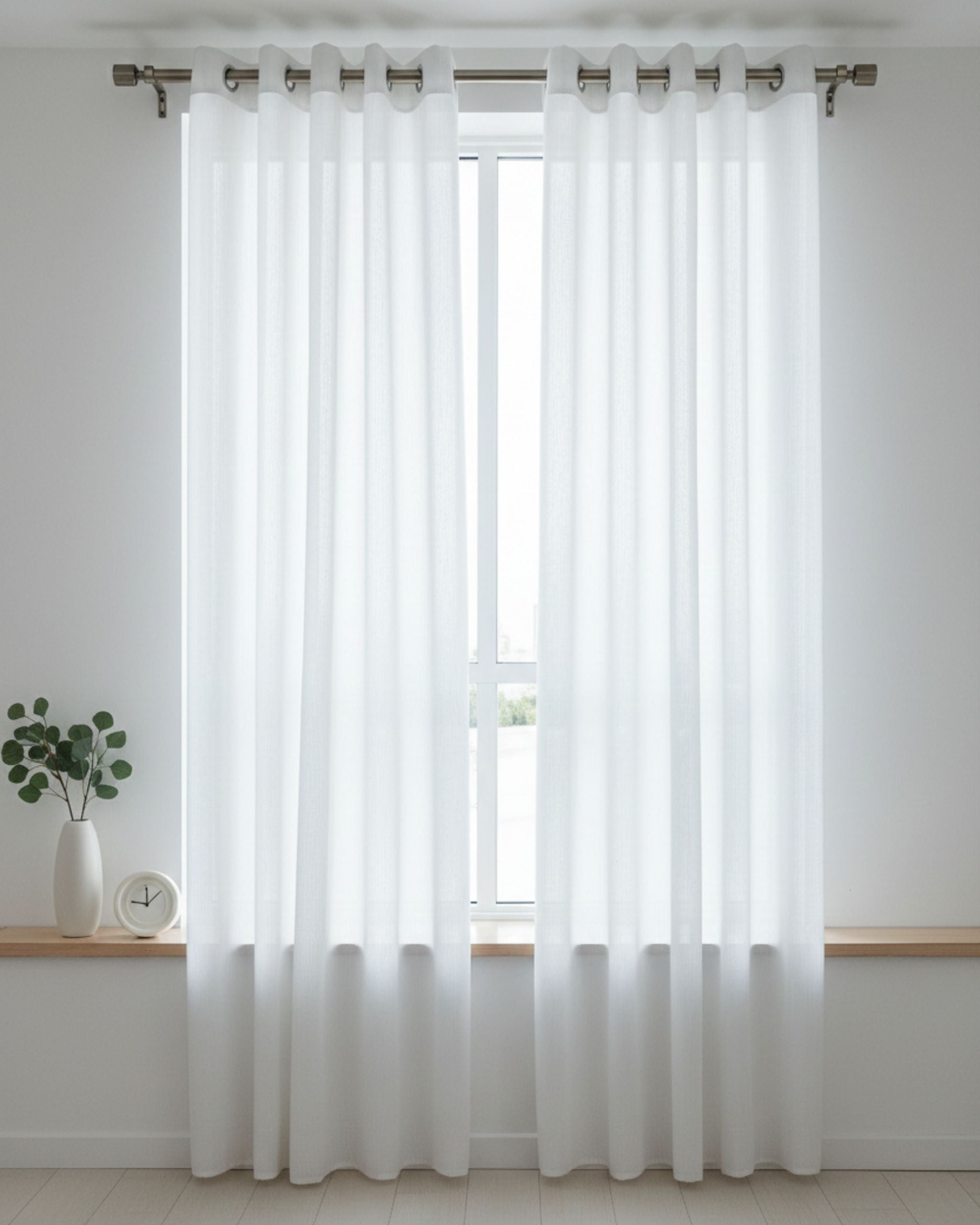 Pure White Sheer Curtain