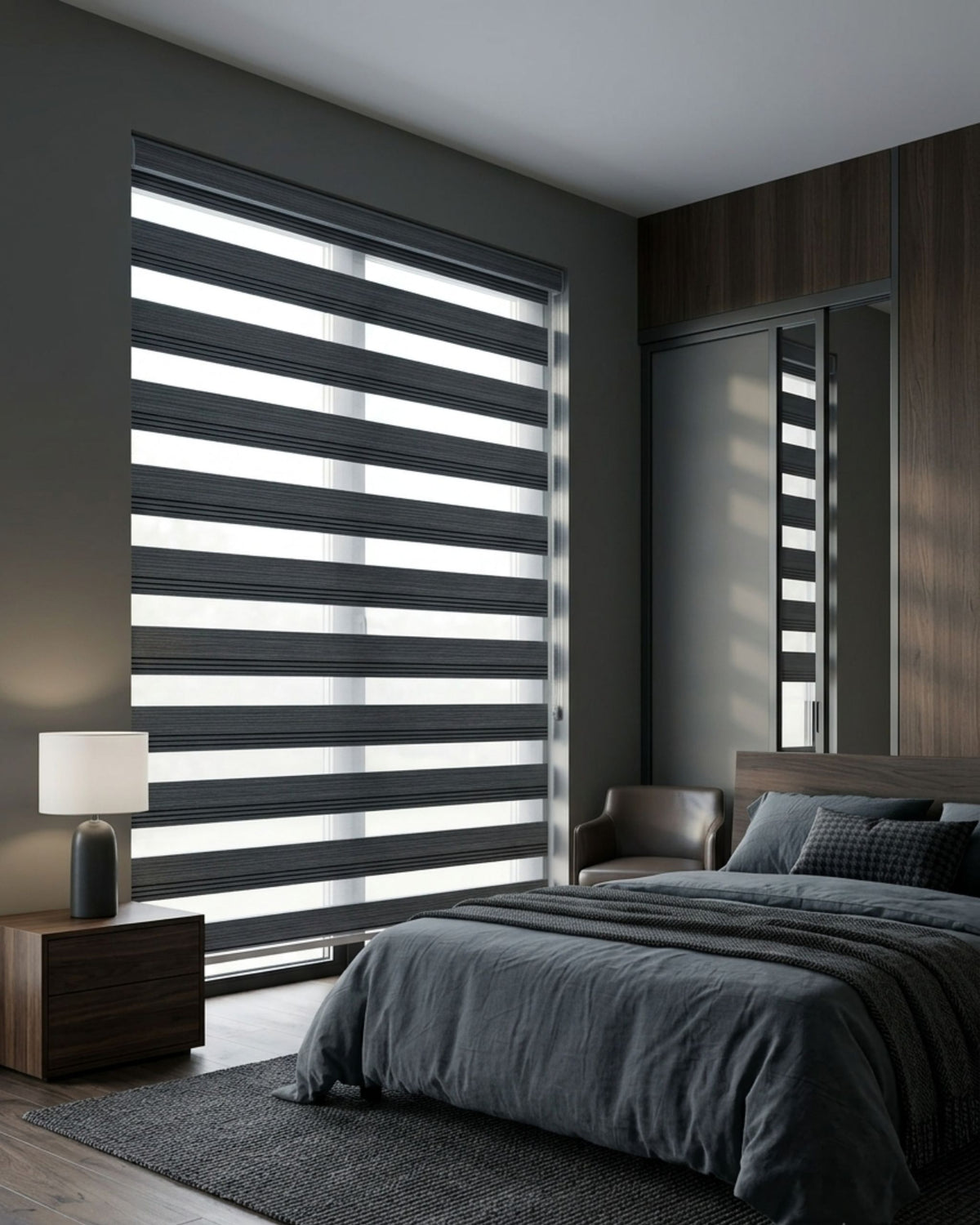 Gunmetal Zebra Roller Blind