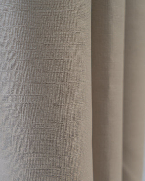 Beige Textured Neutral Curtain