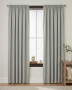 Classic Grey Textured Neutral Curtain