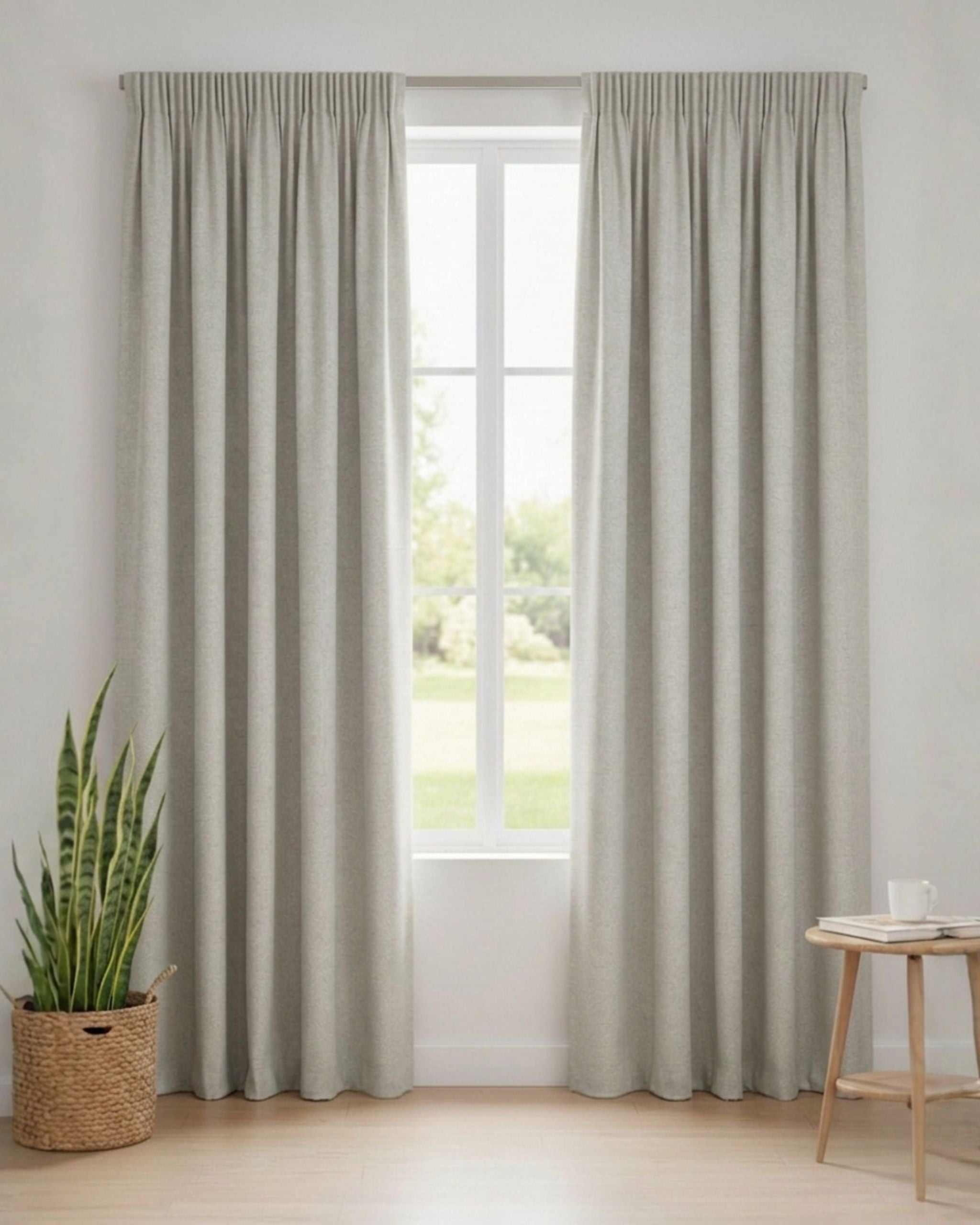 Cream Textured Neutral Curtain