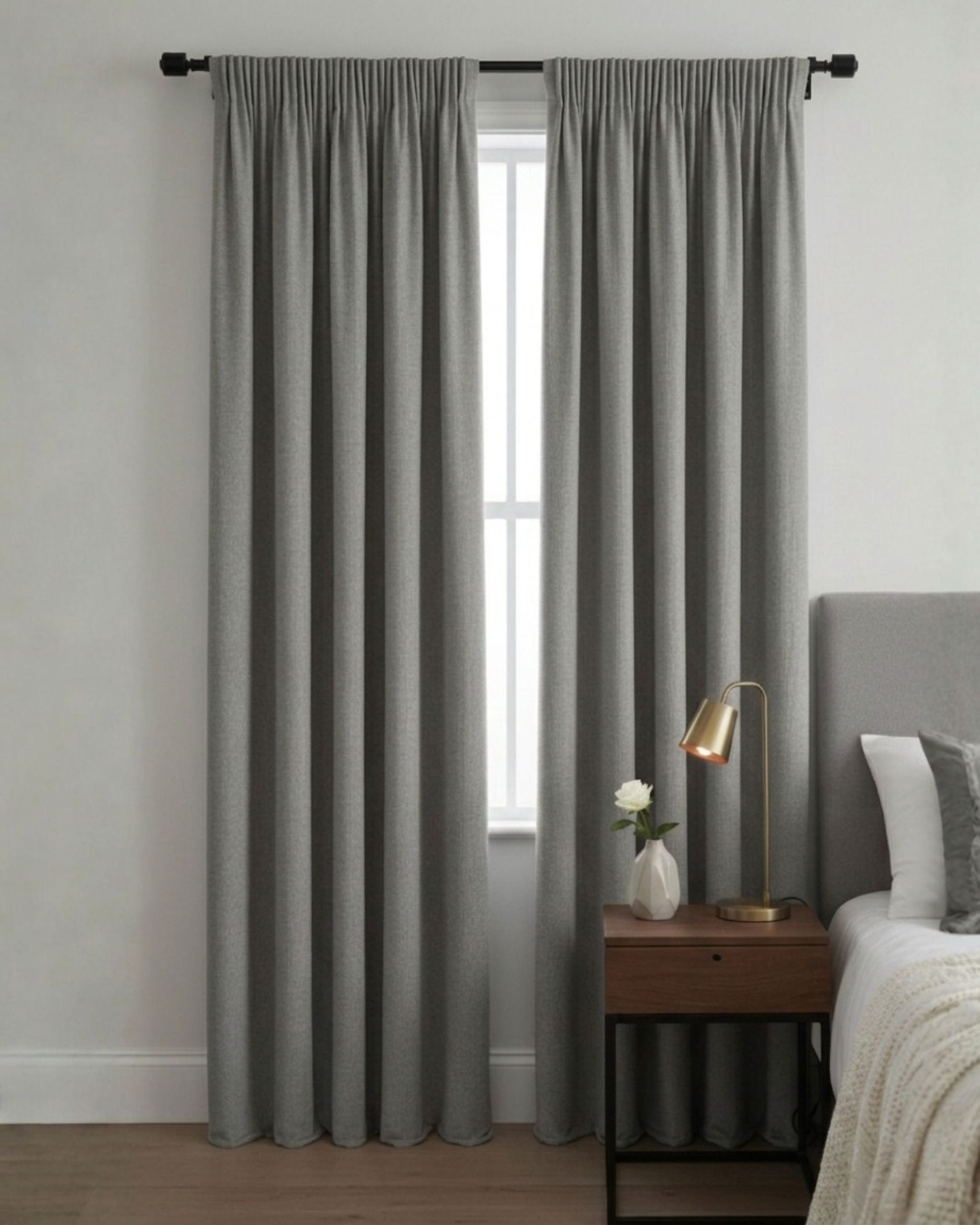 Graphite Signature Weave Curtain