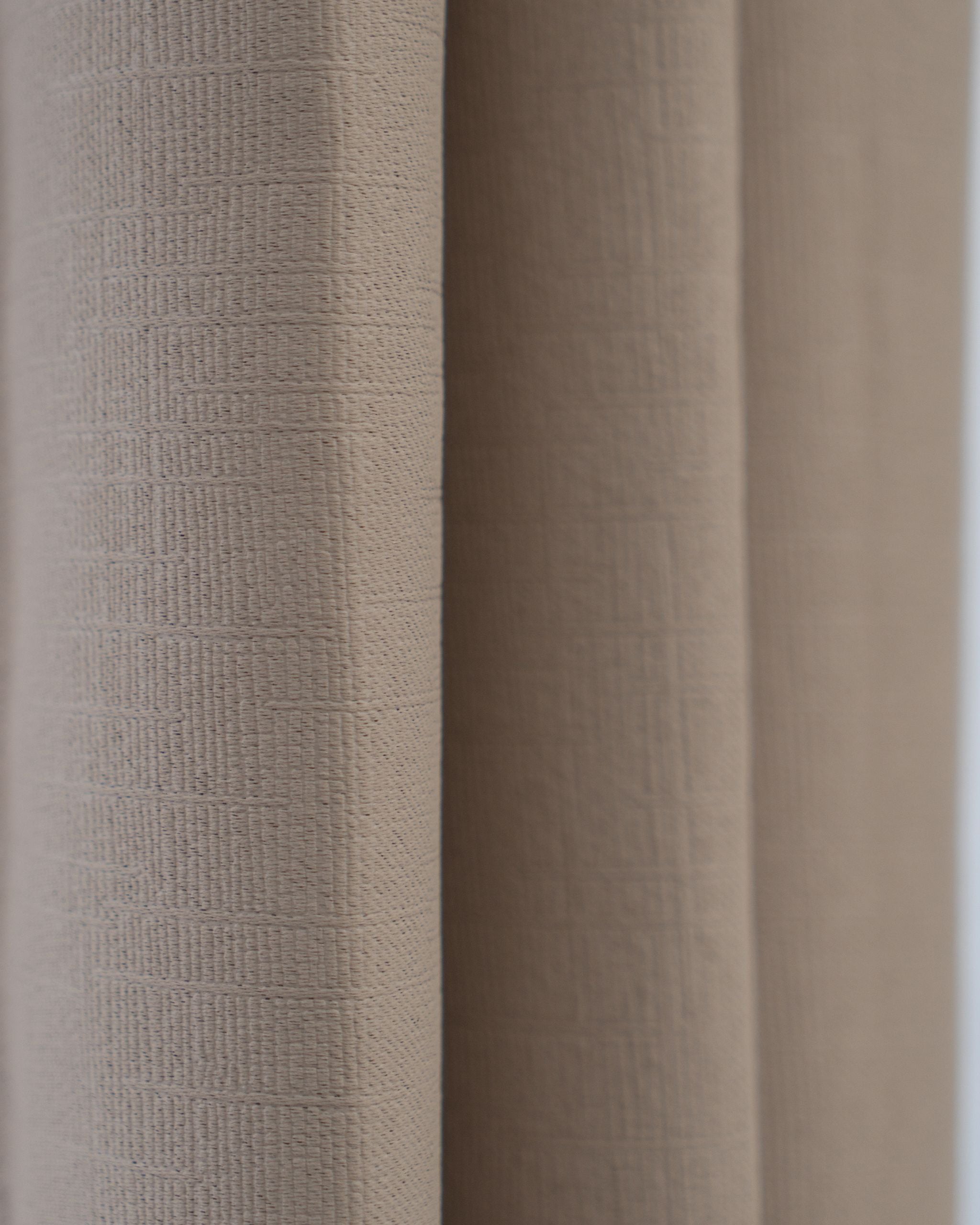 Light Brown Textured Neutral Curtain