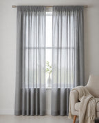 Mist Grey Loom Sheer Curtain