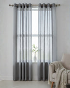 Mist Grey Loom Sheer Curtain