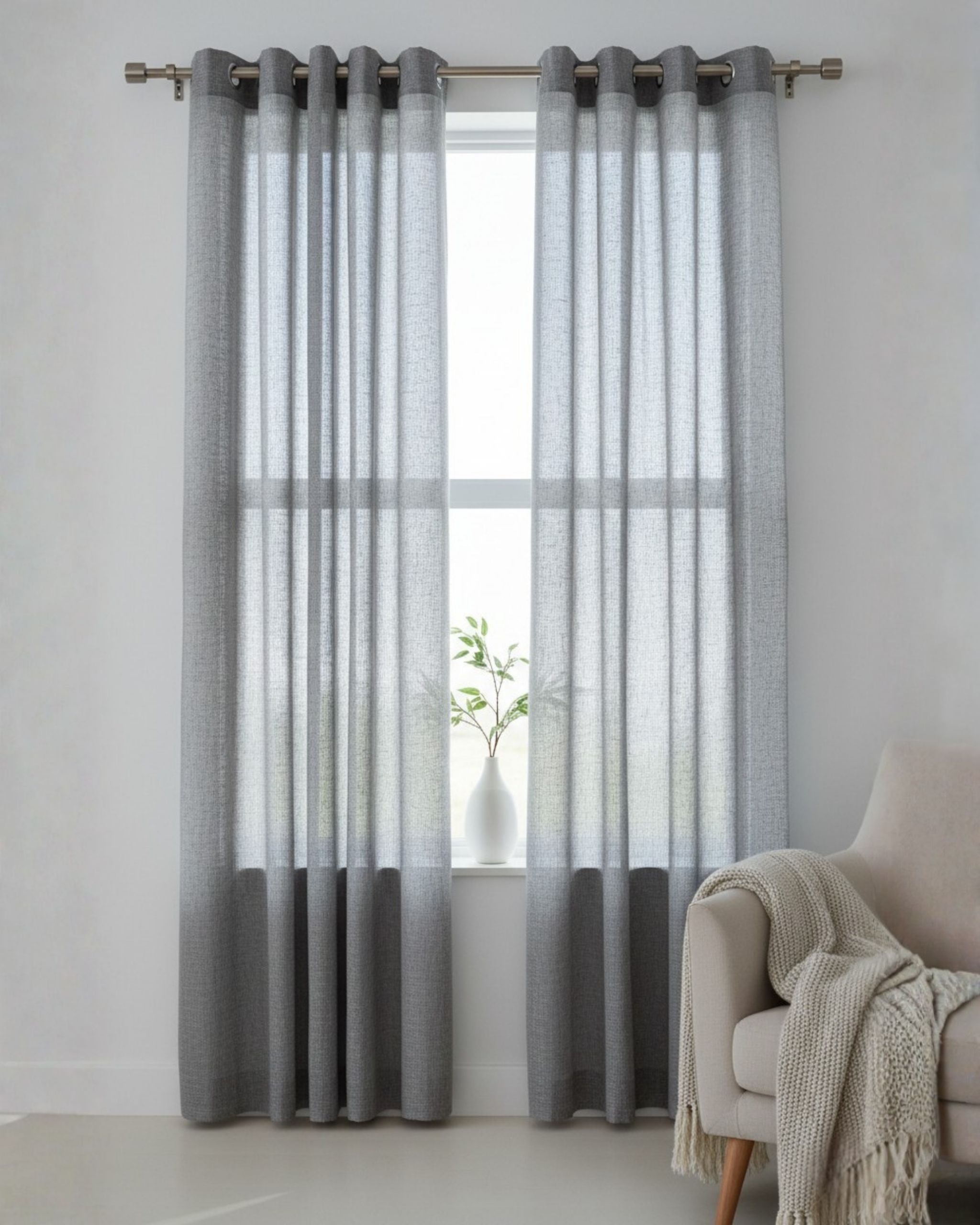 Mist Grey Sheer Curtain