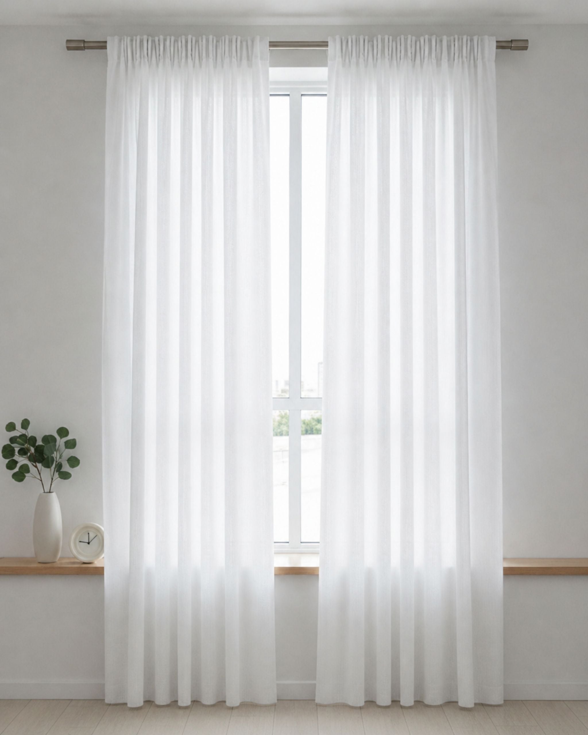 Pure White Sheer Curtain