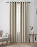 Silver-Thread Beige Signature Weave Curtain