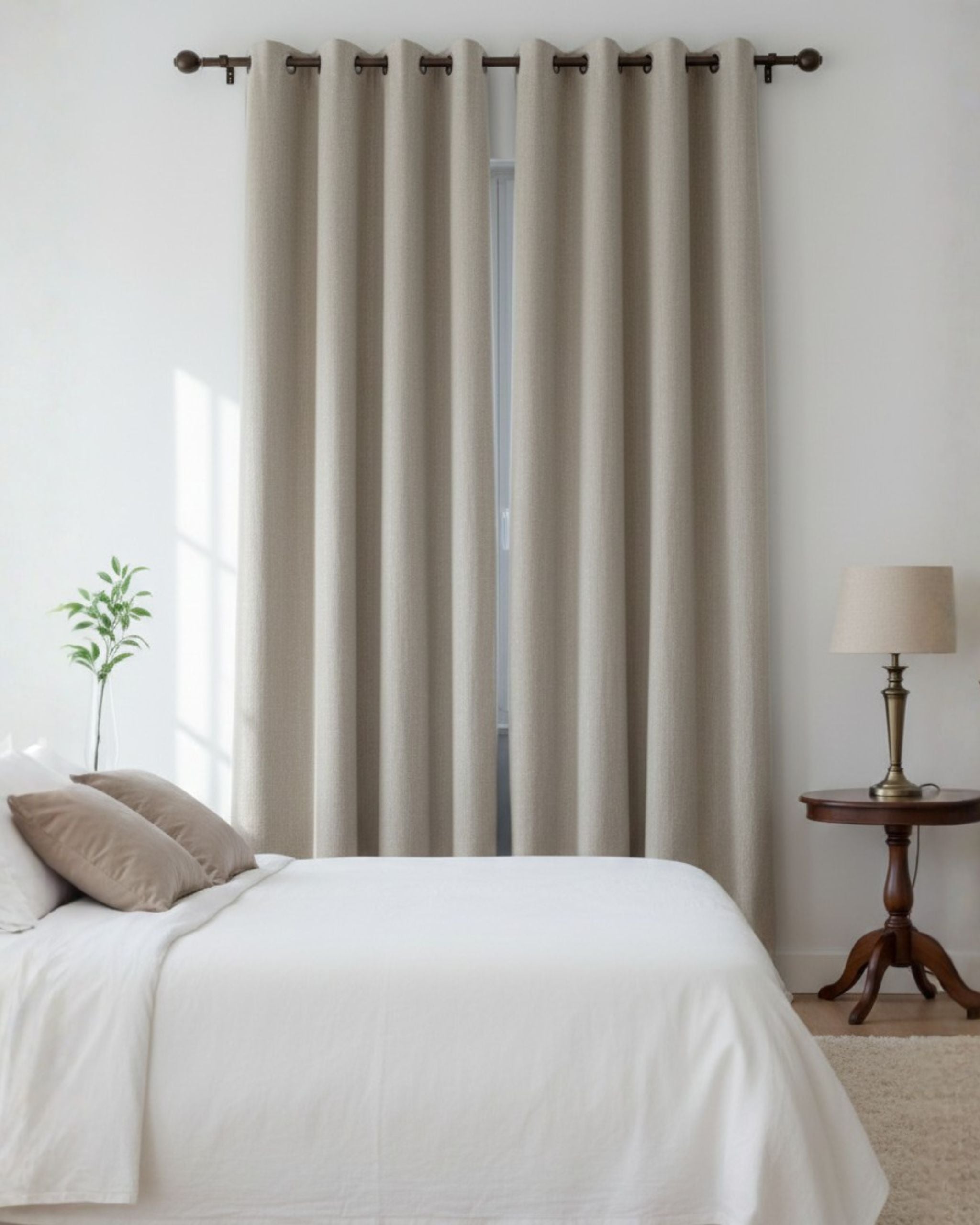 Silver-Thread Beige Signature Weave Curtain