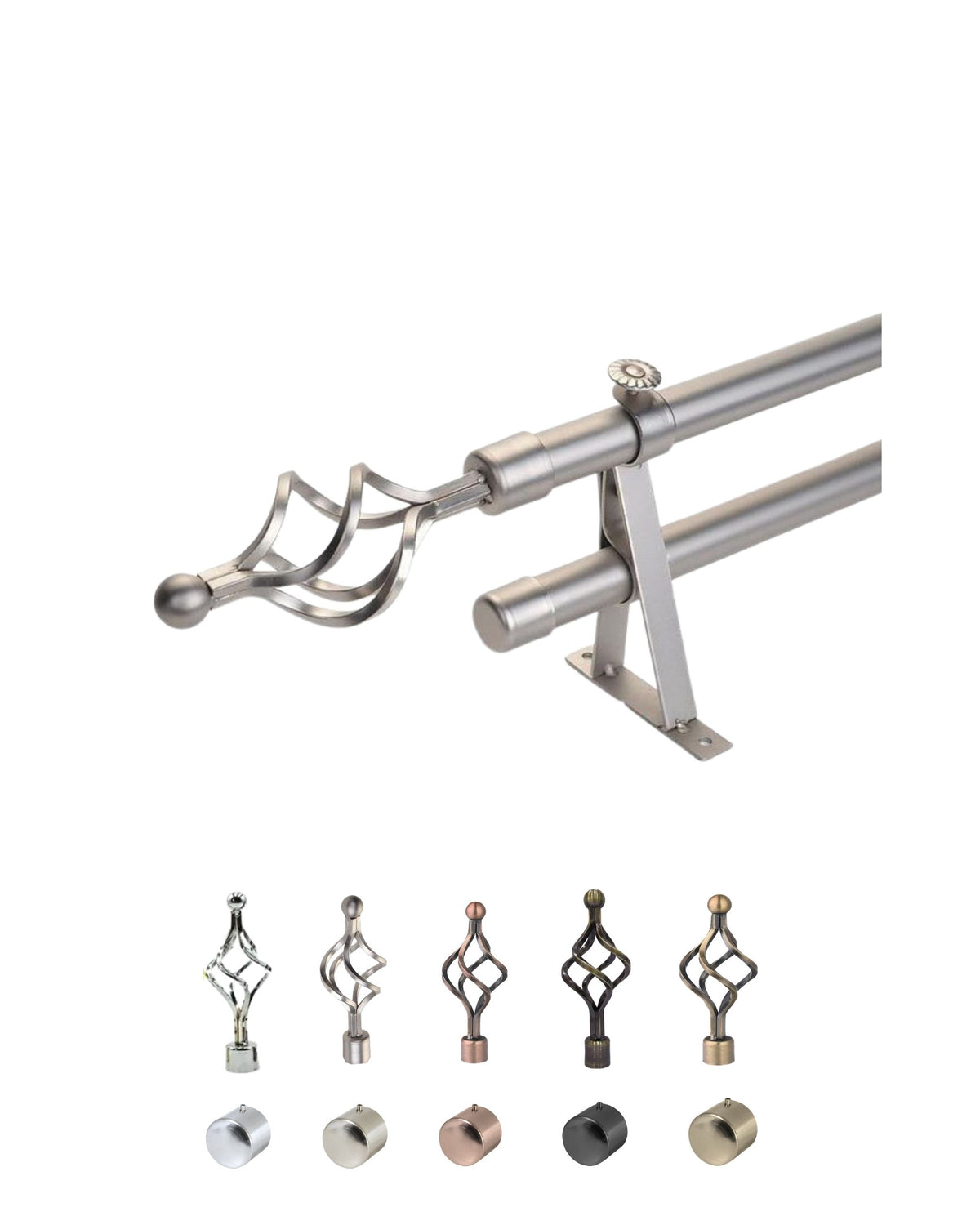 Double Extendable Curtain Rod Kit