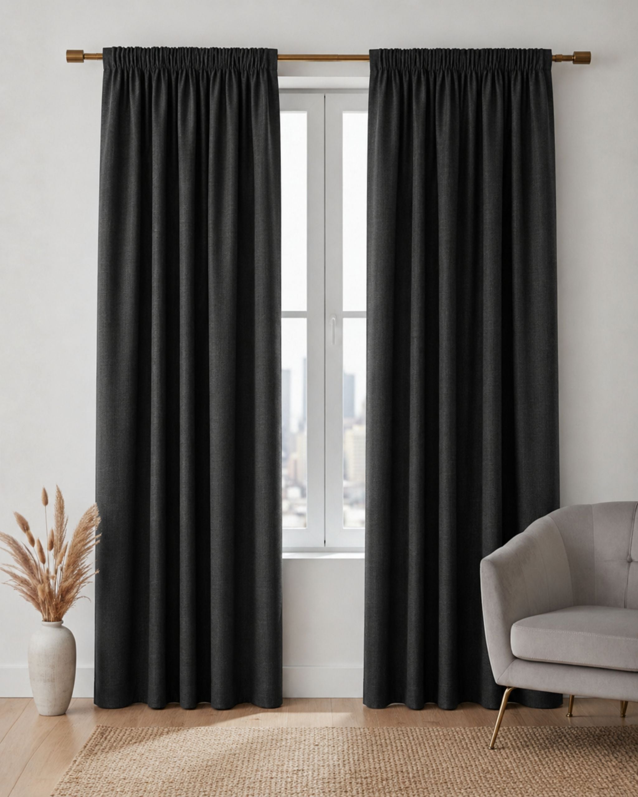 Slate Velvet Curtain