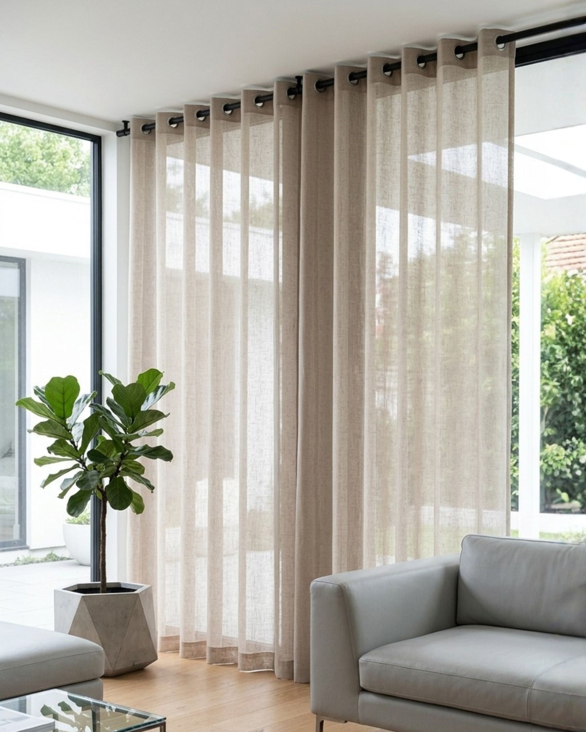 Warm Sand Loom Sheer Curtain
