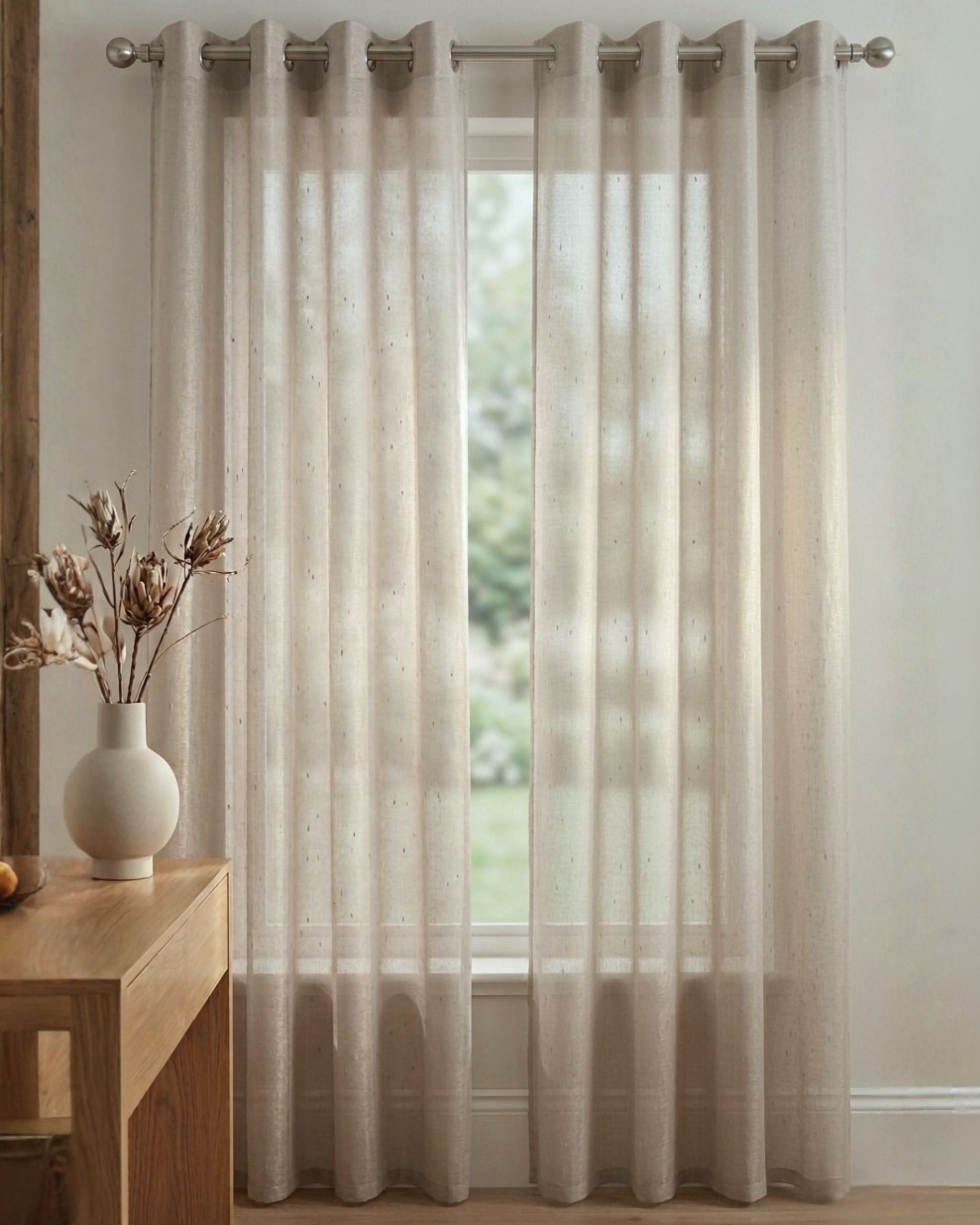 Warm Sand Fleck Sheer Curtain