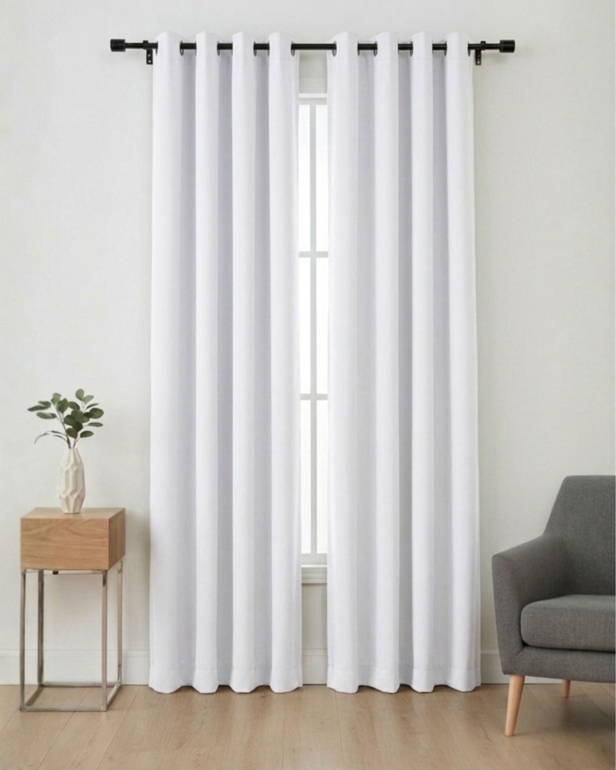 White Linen Curtain