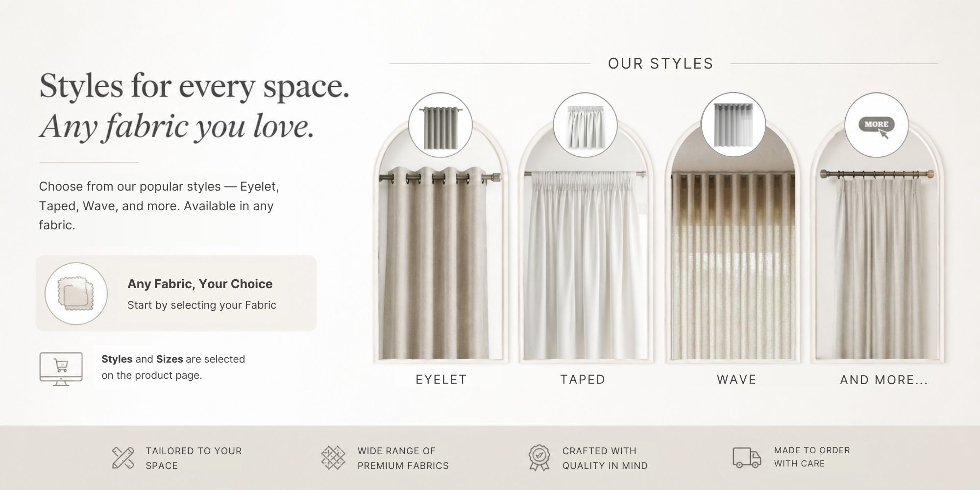 Curtain header style selection