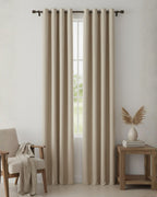 Beige Signature Weave Curtain