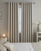 Beige Signature Weave Curtain
