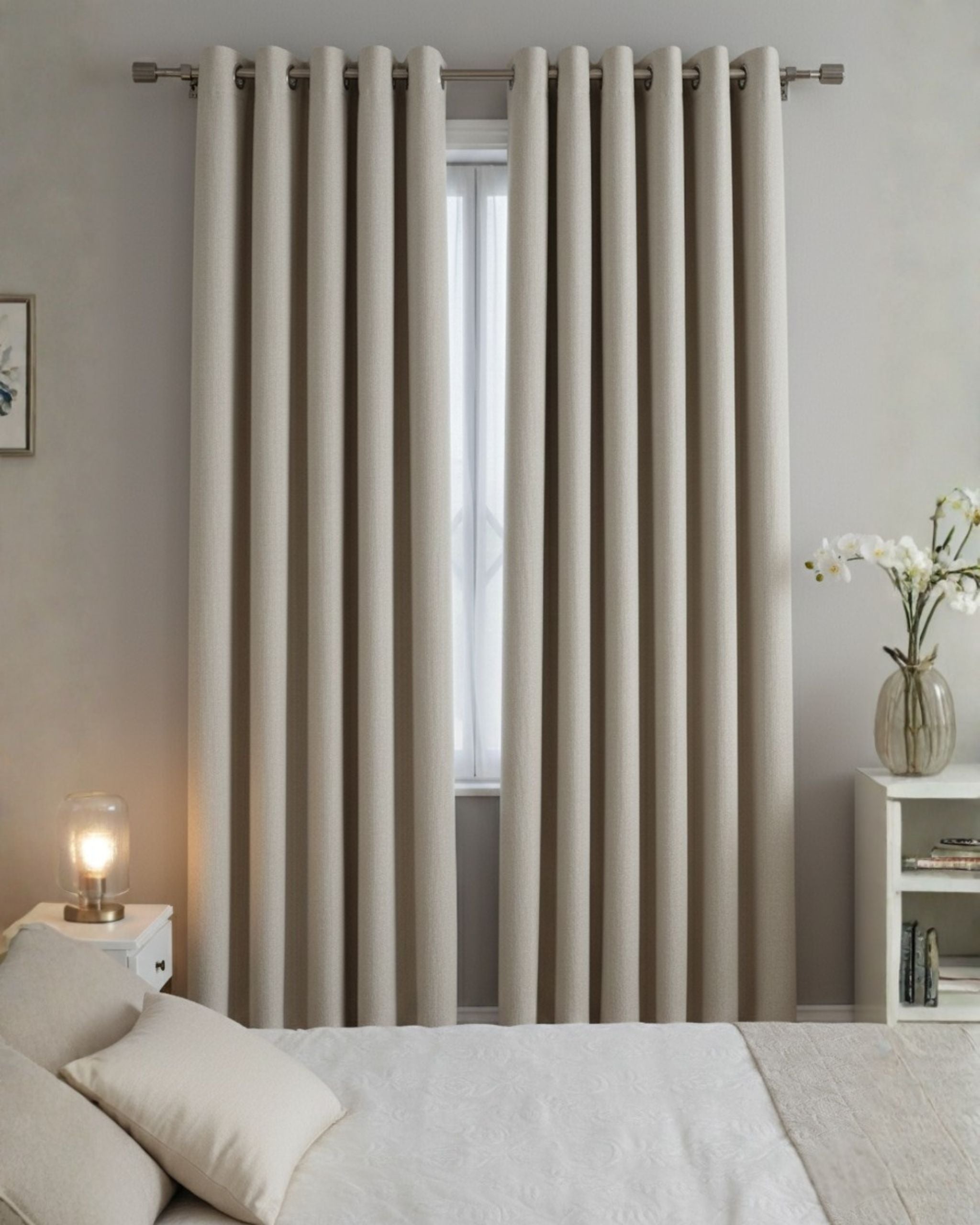 Beige Signature Weave Curtain