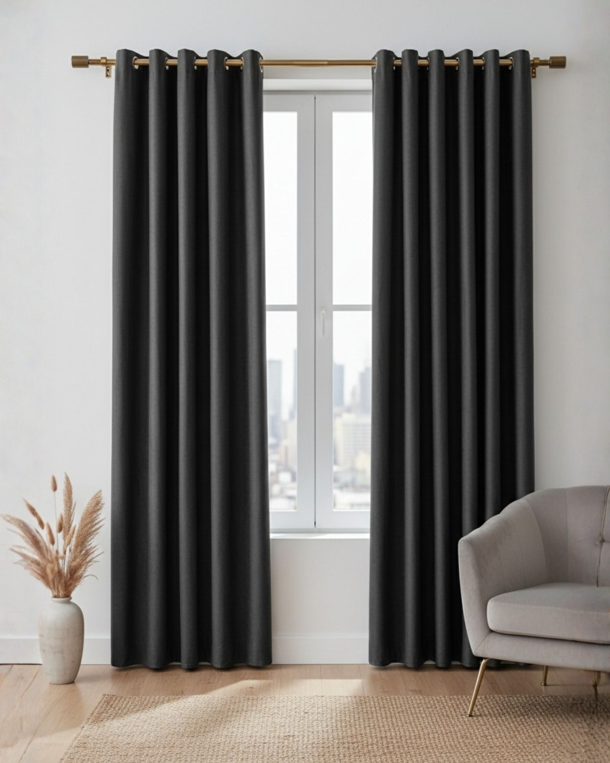 Slate Velvet Curtain